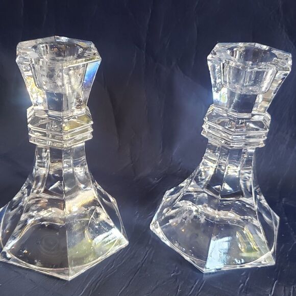 Set of crystal candle holders - Picture 2 of 3